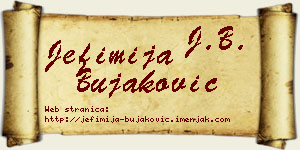 Jefimija Bujaković vizit kartica